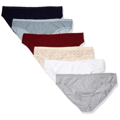 Afbeelding van Amazon Essentials Plus size 6 pack Katoen Stretch Bikini Panty Ondergoed, Warm/Cool Prints Update, 6X