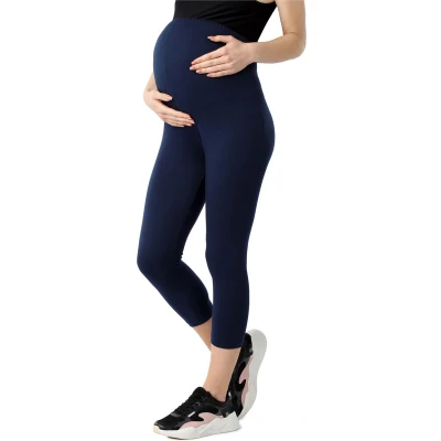 Afbeelding van BE Mammy Dames Leggings Zwangerschapskleding ¾ Lange Katoen Donkerblauw XL BE20 284 LE