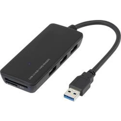 Afbeelding van Renkforce USB 3.2 Gen 1 hub 3 poorten Met ingebouwde SD kaartlezer Zwart