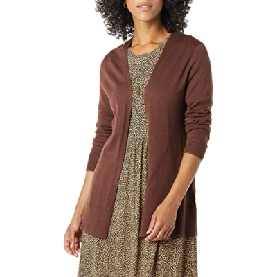 Afbeelding van Amazon Essentials Dames Lichtgewicht vest met open voorkant (verkrijgbaar in grote maten), Donker kastanjebruin, M
