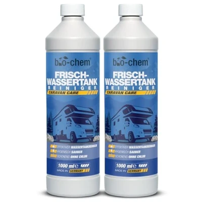 Afbeelding van bio chem Verswatertankreiniger, 2 x 1000 ml, zeer effectieve tankreiniger voor camper en caravan, lost kalkaanslag op uit waterreservoir waterleidingen, chloorvrij