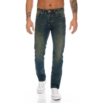 Afbeelding van Lorenzo Loren Heren Jeans Broek Denim Used Look Regular Fit W29 W44 L30 L38, Ll 387 Dirtywash., 36W / 38L