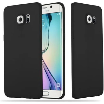 Afbeelding van Cadorabo Hoesje geschikt voor Samsung Galaxy S6 EDGE in CANDY ZWART Beschermhoes gemaakt van flexibel TPU silicone Case Cover