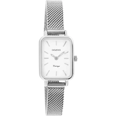 Afbeelding van OOZOO Vintage series zilverkleurige horloge met metalen mesh armband C20266