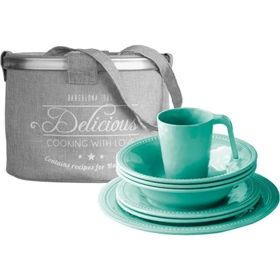 Afbeelding van Scheepsservies Harmony Aqua Set 16 Delig