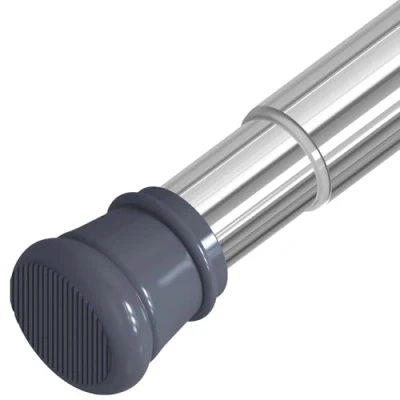 Afbeelding van Curtain rod no drill, verstelbare douchestokken, gordijnroede,spanstang,douche, uitschuifbare antislip uiteinden, spanstang voor gordijnroede kledingkast, badkamer (zilver, 105 260 cm, 1 stuk)