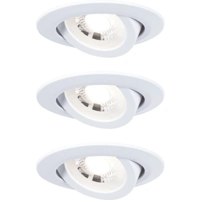 Afbeelding van Paulmann 92985 LED inbouwlamp set draaibaar warm wit 3 stap dim rond incl. 3x6 Watt dimbaar inbouwspot mat kunststof spot 3000 K