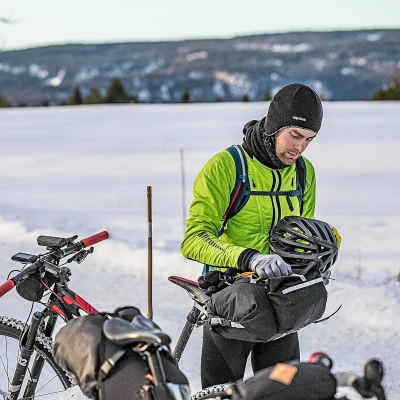 Afbeelding van Aviator cap Winddichte thermische winter fiets onderhelm muts warme wielersport oorwarmers fleece gevoerd