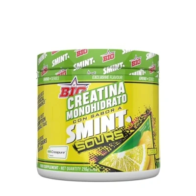 Afbeelding van BIG Creatin Creapure Creapure® creatine monohydraat, creapure, fysieke prestaties en herstel, premium grondstof, snel intrekkend veganistisch, 210 g, Smint Sours Lemon)