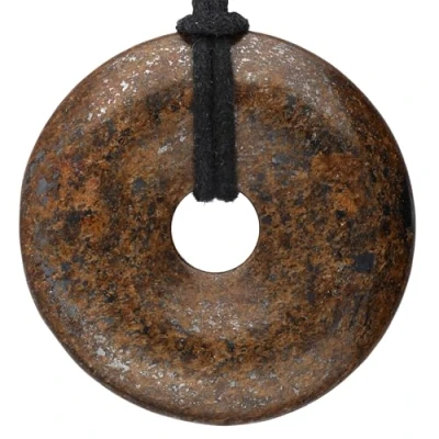 Afbeelding van Lebensquelle Plus bronziet edelsteen donut Ø 40 mm hanger, halfedelsteen,