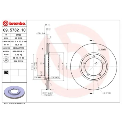 Afbeelding van Brembo Remschijf 09.5782.10