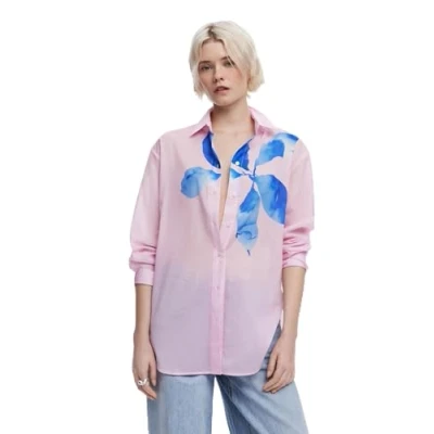 Afbeelding van Desigual M C Lacroix Flower Overhemdblouse, Dames, Maat: S/M, Pink