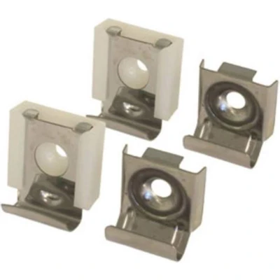Afbeelding van Spiegelklem set 4 stuks messing vernikkeld