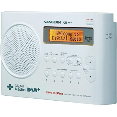 Afbeelding van Sangean DPR 69+ White DAB+/FM RDS draagbare en oplaadbare radio wit