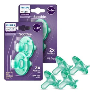 Afbeelding van Philips Avent Soothie Fopspeen, Groen, 0 3 Maanden, 4 Pack