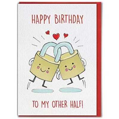 Afbeelding van Brainbox Candy Leuke verjaardag &#039;To My Other Half!&#039; Verjaardagskaarten voor hem haar vriend vriendin man vrouw partner