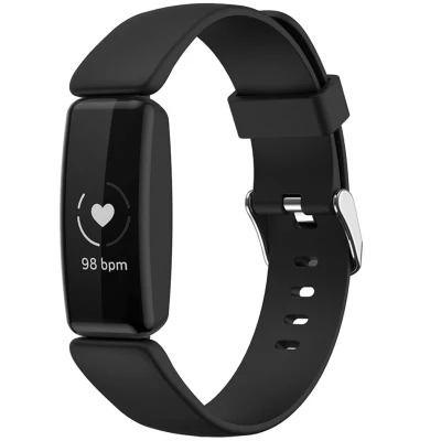 Afbeelding van Siliconen bandje voor de Fitbit Inspire 2 Zwart iMoshion En TPU (zacht)