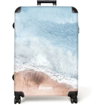 Afbeelding van NoBoringSuitcases.com® Koffer groot Reiskoffer lichtgewicht Strand Natuur Zomer Zee Rolkoffer met 4 wielen Grote trolley XL 98 liter bagage