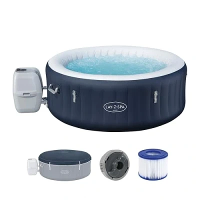 Afbeelding van Bestway Lay Z SPA Miami AirJet, energiebesparende whirlpool, Ø 180 x 66 cm, 4 personen, verwarming, vorstbeveiliging, 120 AirJet sproeiers, isolatie, thermische afdekking,