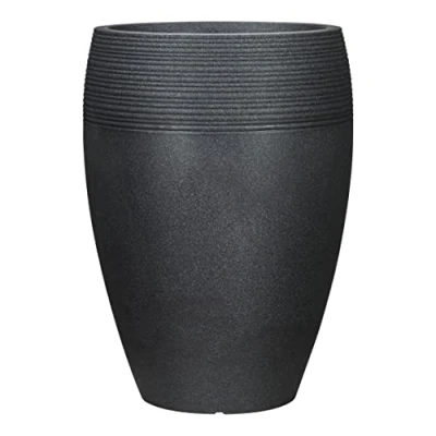 Afbeelding van Scheurich Lineo High Plantenbak van kunststof, zwart graniet, 39,2 cm diameter, 54 hoog, 15 l inhoud.