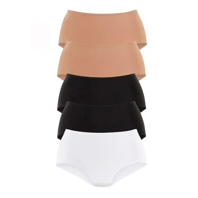 Afbeelding van Lascana 5 PACK Slip, Dames, Maat: 40/42, Beige /schwarz/weiß