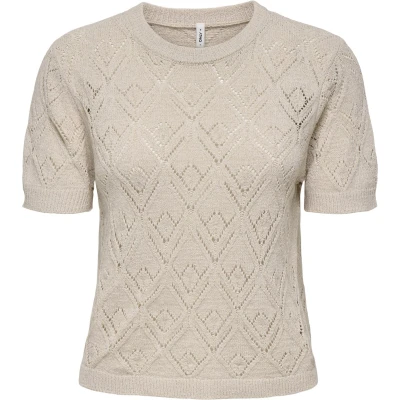 Afbeelding van ONLY Onlsunny Tshirt print, Dames, Maat: Large, Pumice stone