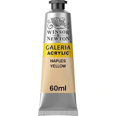 Afbeelding van Winsor &amp; Newton 2120422 Galeria acrylverf, hoge pigmentatie, lichtecht en verouderingsbestendig, romige vloeiende consistentie 60ml Tube, Naples Yellow