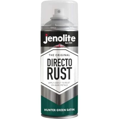 Afbeelding van JENOLITE Directorust Satijnverf JAGER GROEN Multi oppervlak Hout, metaal, kunststof, keramiek en verroeste oppervlakken 400 ml RAL 6028