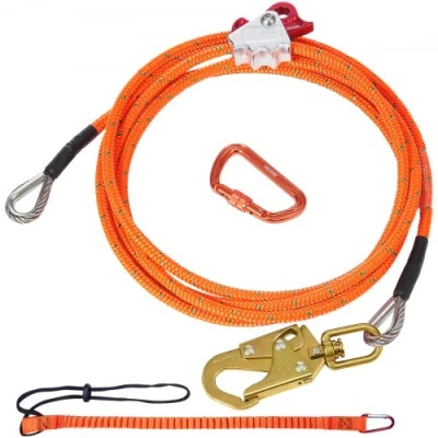 Afbeelding van VEVOR Flipline Arborist Lanyard met stalen kern, 4,88 m staalkabel