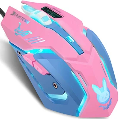 Afbeelding van IULONEE Gamingmuis, Bedrade USB computermuis Stille 7 Kleuren Optische Spelmuizen met achtergrondverlichting Ergonomisch Volledige Grootte 3200 DPI en 6 Knoppen voor PC Laptop Desktop