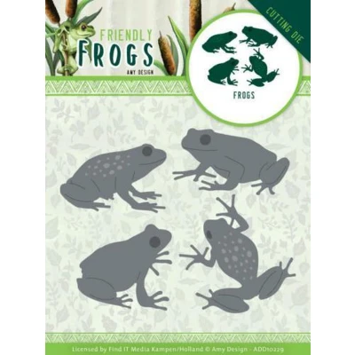 Afbeelding van Frog Cutting Die Friendly Frogs by Amy Design