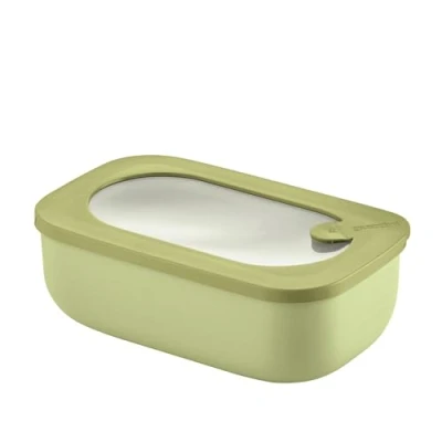 Afbeelding van Guzzini Kitchen Active Design, STORE&amp;MORE BIO, Rechthoekige Hermetic Container voor Koelkast/diepvries/Magnetron Avocadogroen, 20 x12 x h7cm 900 ml 171001253
