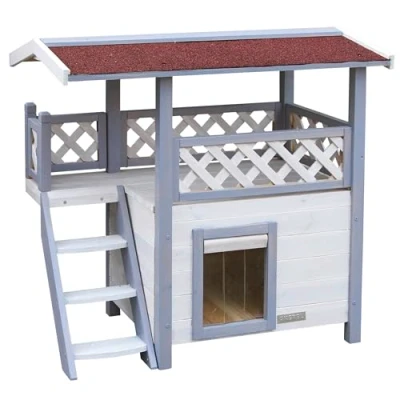 Afbeelding van Kerbl Kattenhuis Lodge Ontario 77x50x73 cm lichtgrijs