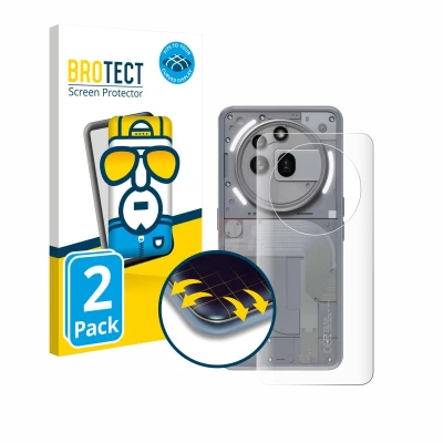 Afbeelding van BROTECT Screenprotector voor Nothing Phone (3a) Pro (Achterkant) Folie Beschermfolie transparant volledig dekking (2 Stuks)