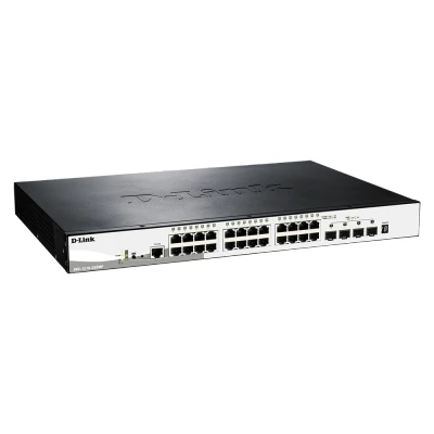 Afbeelding van D Link DGS 1510 28XMP/E Smart Managed Gigabit Stack Switch (28 poorten, waarvan 24 x 10/100/1000 Mbit/s PoE poorten en 4 10G SFP+ poorten) Alleen EU netsnoer