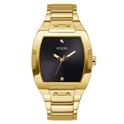 Afbeelding van Guess Phoenix Genuine Unisex Horloge goldcoloured/black, Maat: One Size, Gold coloured/black