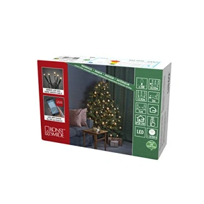 Afbeelding van KONSTSMIDE Led lichtsnoer Kerst versiering Micro led, gelast, app aangestuurd (Android &amp; IOS), 200 dioden (1 stuk)