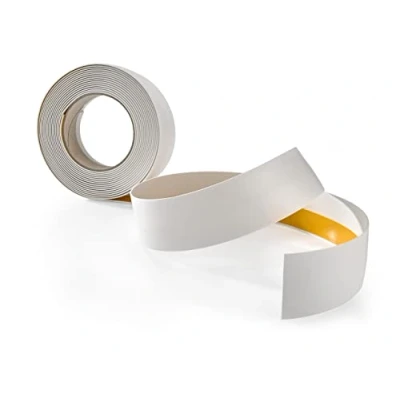Afbeelding van overgangsprofiel zelfklevende afdeklijst, vloerprofiel voor binnen, pvc, flexibel, plat, breedte 30 mm, lengte 5 meter, wit