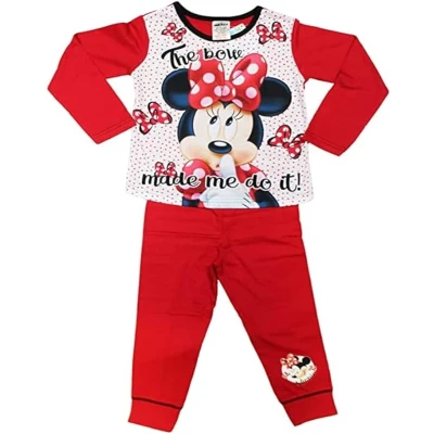 Afbeelding van Minnie Mouse pyjama rood met wit Disney pyama maat 122/128
