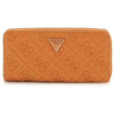 Afbeelding van GUESS portemonnee Adelasia SLG Zip Around Wallet Caramel Lichtbruin