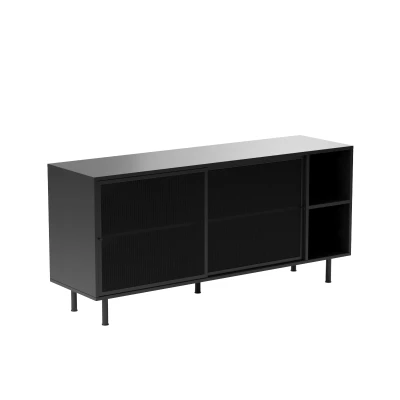 Afbeelding van Nordic Home Sadie sidetable 160 cm zwart Metaal