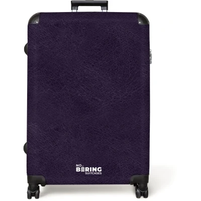 Afbeelding van NoBoringSuitcases.com® Koffer groot Reiskoffer lichtgewicht Lederen look diep paars Rolkoffer met 4 wielen Grote trolley XL 98 liter bagage