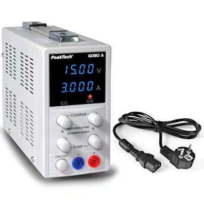 Afbeelding van PeakTech P 6080 a laboratoriumvoeding 0 15V / 3A, met hoge resolutie
