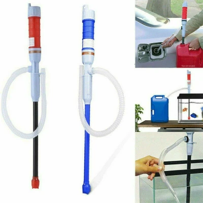 Afbeelding van Pompe à siphon carburant liquide portative transfert automatique de gaz, huile, eau [argent]