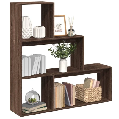 Afbeelding van Kamerscherm boekenkast 3 laags 123x29x123 cm hout bruin eiken