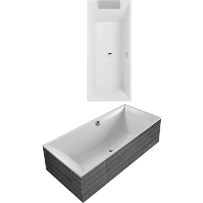 Afbeelding van Villeroy &amp; Boch Squaro kunststof bad quaryl rechthoekig Slim Line met