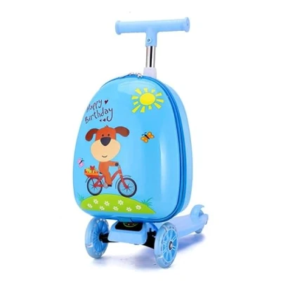 Afbeelding van NIXNUT 2 in 1 kinderkoffer &amp; scooter voor kinderen vanaf 5 jaar, scooterkoffer, inklapbaar, kinderen, met knipperende led wielen, 19 inch stepkoffer kindervakantie, Y, cartoon