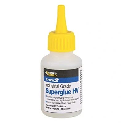 Afbeelding van Everbuild Stick2 Superglue hoge viscositeit, geschikt voor doe het zelf en professionele projecten, industriële kwaliteit, sterkte, snelle instelling, transparant, 20 g