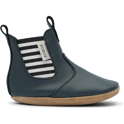 Afbeelding van Bobux Soft Soles Baby Slofjes Leer Jester Navy Maat 18