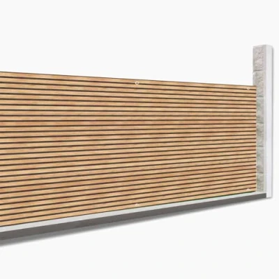 Afbeelding van IDMarket Privacyscherm, 1,8 x 10 m, claustra effect van hout, 160 g/m²